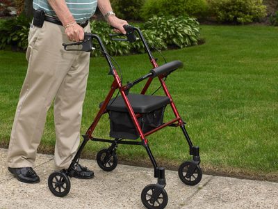 R8 RDHA Adjustable Seat Height Rollator Red 02
