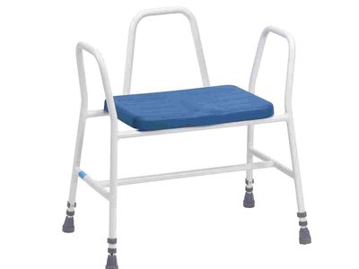 405 PU Bariatric Perching Stool PU Seat Tubular Armrests Back Web