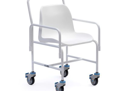 141 D4 Hallaton Mobile Shower Chair 4 Brake Detachable Arms WEB