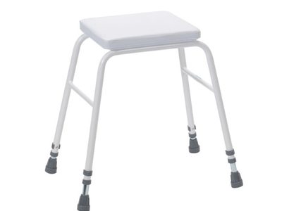 502 W Perching Stool White PVC Seat No Arms Back