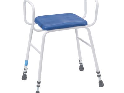 704 PU Perching Stool PU Seat Tubular Armrests