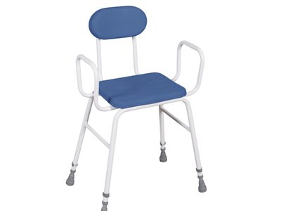 706 PU Perching Stool PU Seat Tubular Armrests Padded Back