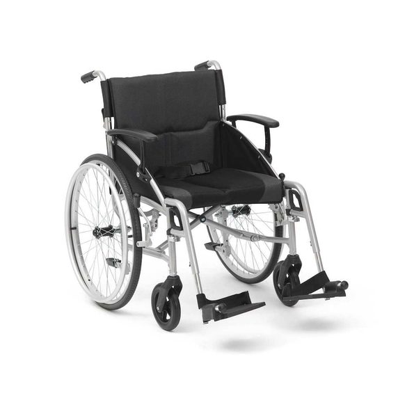 AR-0801 19-inch Aluminium Wheelchair – Adjustable Arm & Detachable Footrests