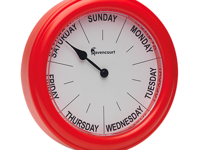 Day clock Red 3388