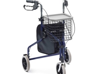 TW015 B 1 Tri Walker With Bag Basket Tray Blue 01 web