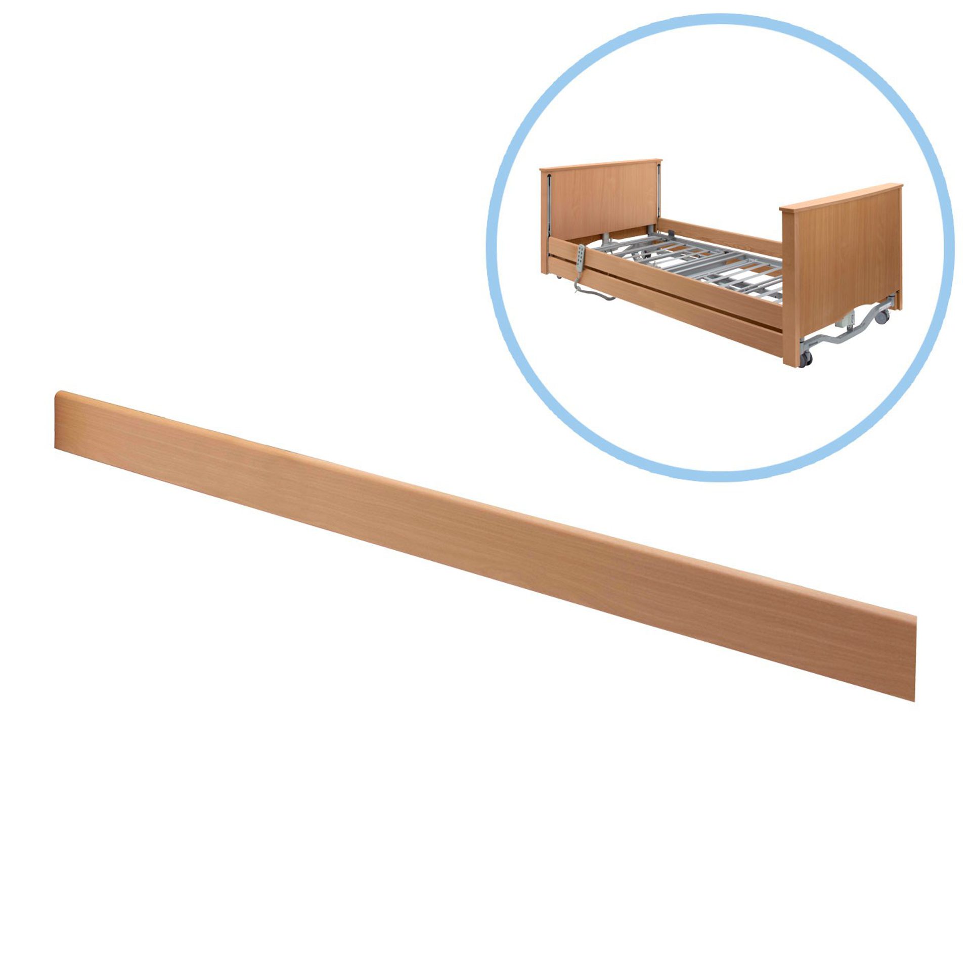 Partial Side Rails Wooden 2 Bar Side Rail in Beech